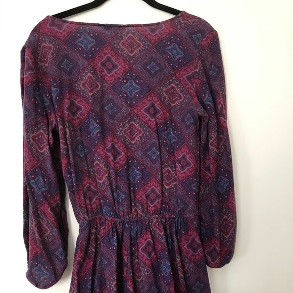 Purple Boho Long Sleeved Romper - Picture 2 of 3